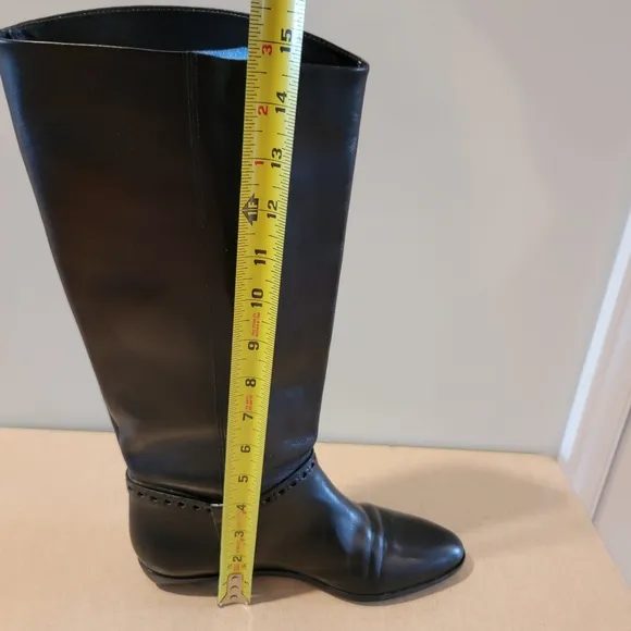 Vintage Etienne Aigner Black Leather Riding Boots Size 7.5