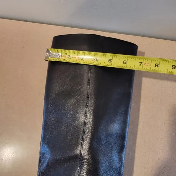 Vintage Etienne Aigner Black Leather Riding Boots Size 7.5