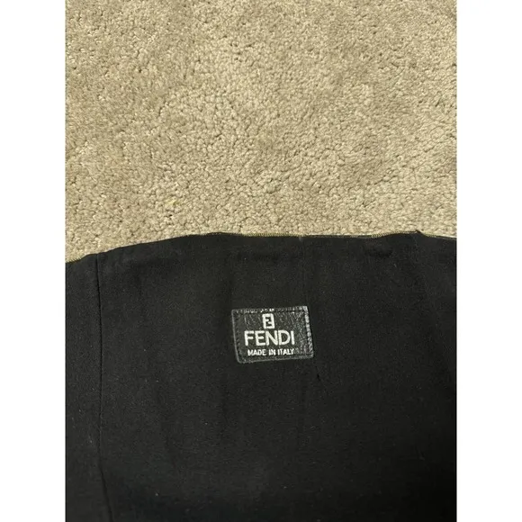 Vintage FENDI Zucca FF Logos Black Brown Boots Sneakers High Tops Size US 10