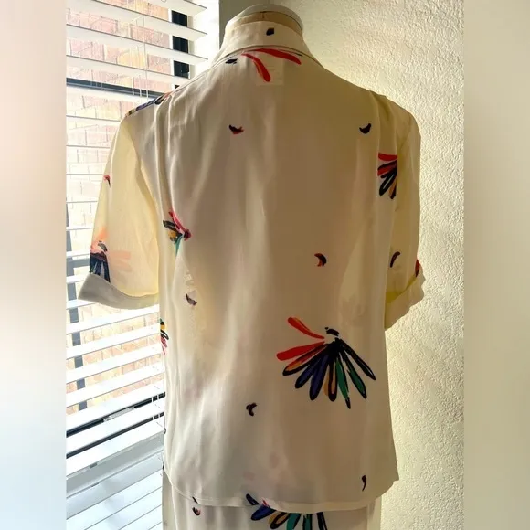Vintage Floral Polyester 2piece set