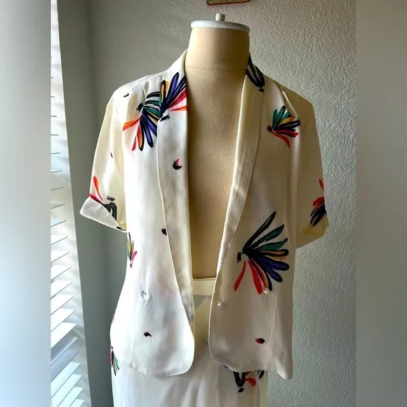 Vintage Floral Polyester 2piece set