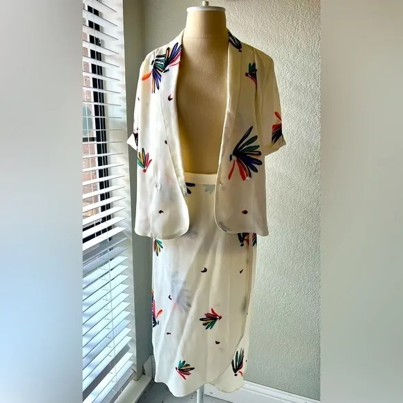 Vintage Floral Polyester 2piece set