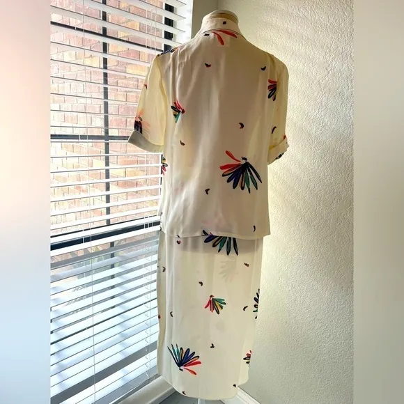 Vintage Floral Polyester 2piece set
