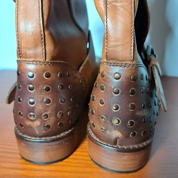 Vintage Foundry Co. Sherry Buckled Leather Boots SZ 8