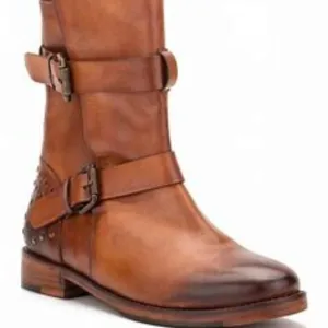Vintage Foundry Co. Sherry Buckled Leather Boots SZ 8