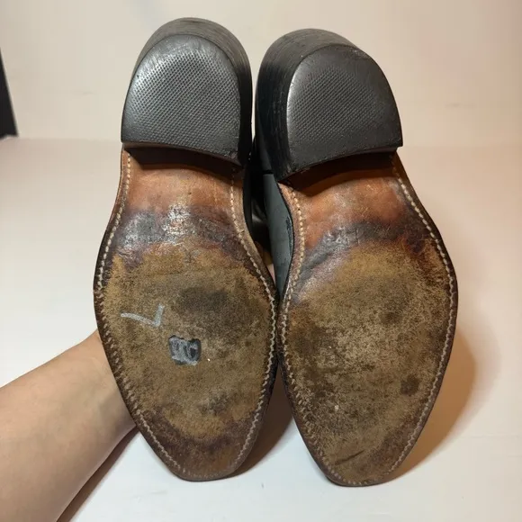 Vintage Frye Gray Leather Western Boots 2344 Pull On USA Men's 8 D