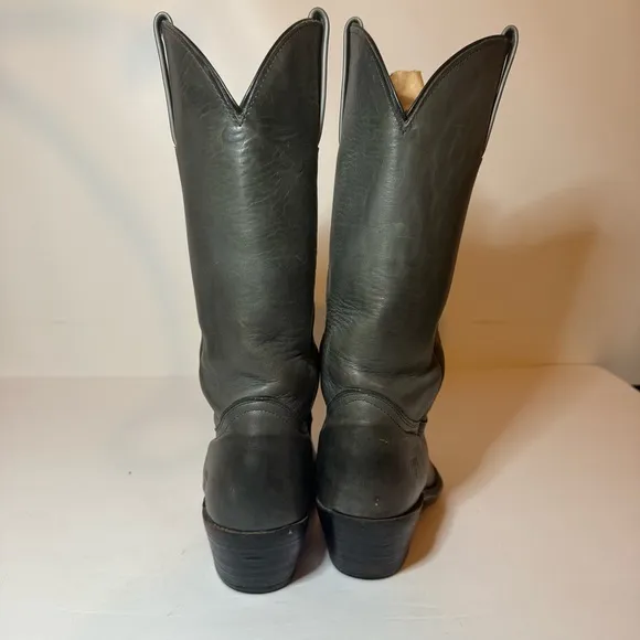 Vintage Frye Gray Leather Western Boots 2344 Pull On USA Men's 8 D