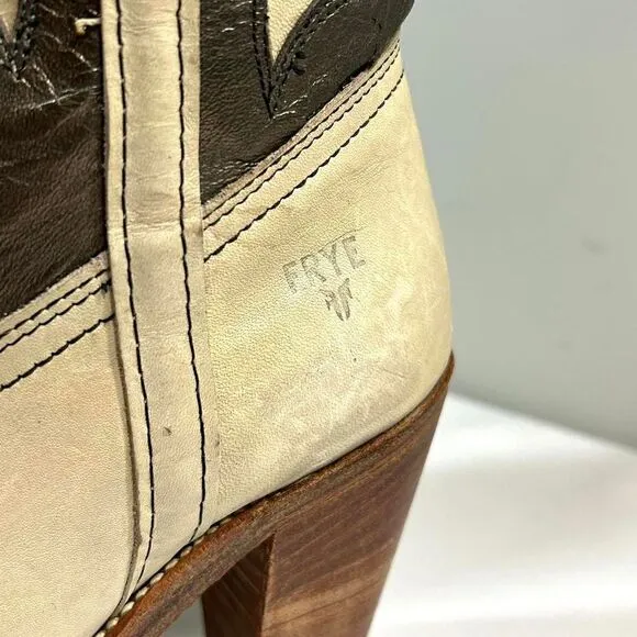 Vintage‎ Frye Western Leather Metallic Cowgirl Boots Womens 6.5B
