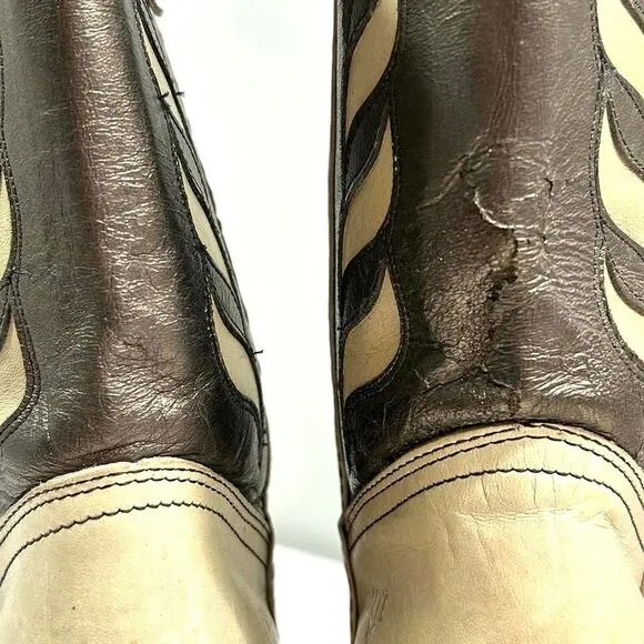 Vintage‎ Frye Western Leather Metallic Cowgirl Boots Womens 6.5B
