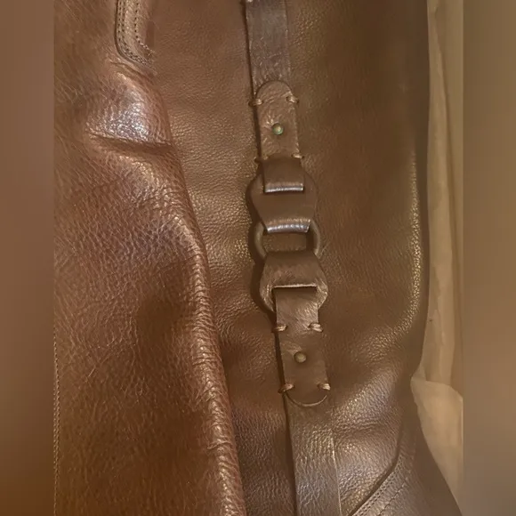 Vintage FRYE Women's Fiona O ring heeled brown ZipUp leather boots 7.5 w…