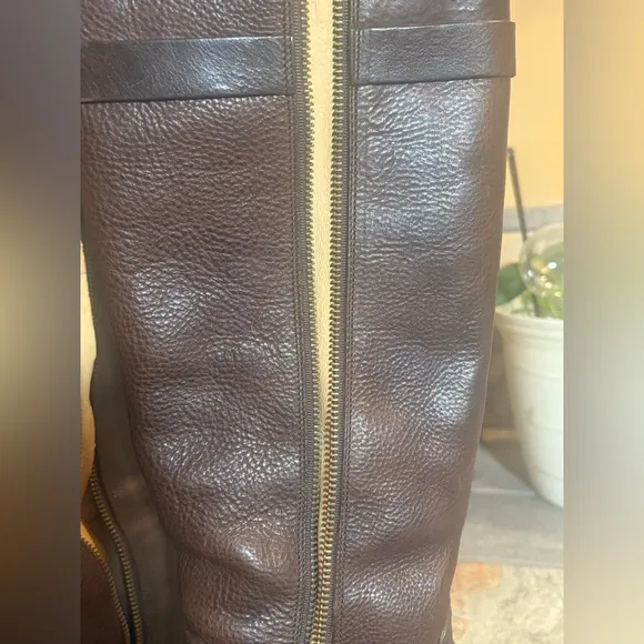 Vintage FRYE Women's Fiona O ring heeled brown ZipUp leather boots 7.5 w…