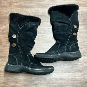 Vintage Fur lined bare traps boots