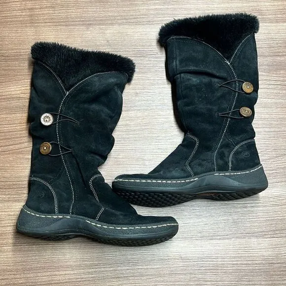 Vintage Fur lined bare traps boots