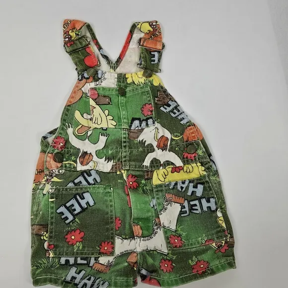 Vintage Hee Haw overall shorts kids 12 months ( see measurements)