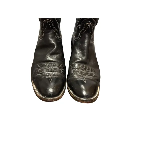 Vintage Hondo Men’s Black Leather Cowboy Boots Size 11B