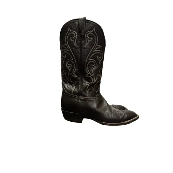 Vintage Hondo Men’s Black Leather Cowboy Boots Size 11B