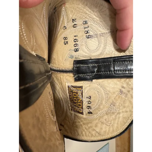 Vintage Hondo Men’s Black Leather Cowboy Boots Size 11B