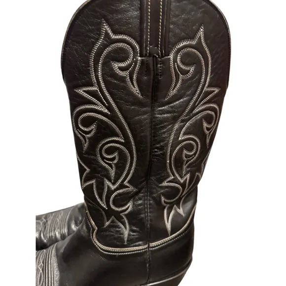 Vintage Hondo Men’s Black Leather Cowboy Boots Size 11B