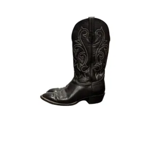 Vintage Hondo Men’s Black Leather Cowboy Boots Size 11B