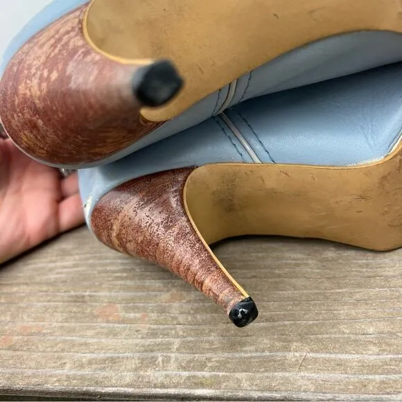 Vintage Jeenz Bootz Stiletto Heel Blue Cowgirl Western Boots 6 1/2 M
