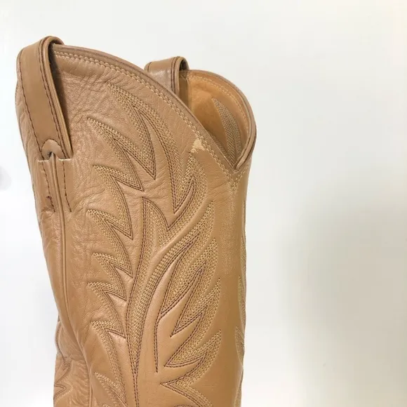 Vintage Justin 8737 Ostrich Quill Leather Boots. Sz 10E
