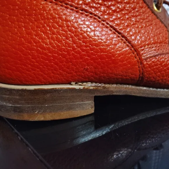 Vintage Justin Red Leather Lace Up Roper Boots
