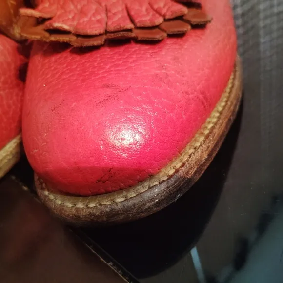 Vintage Justin Red Leather Lace Up Roper Boots