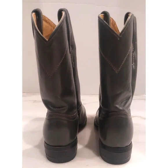 Vintage Justin Ropers Grey Kipskin‎ Leather Boots Size 3 1/2 D and Matching Belt
