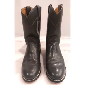 Vintage Justin Ropers Grey Kipskin‎ Leather Boots Size 3 1/2 D and Matching Belt