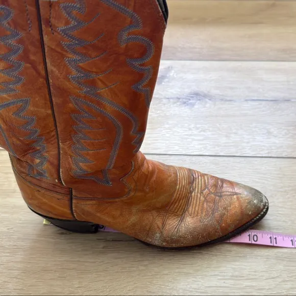 Vintage Justin Western Leather Boots - Brown