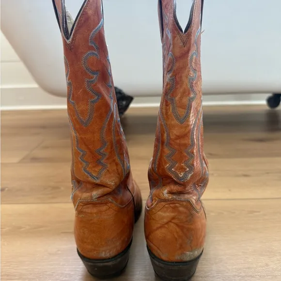 Vintage Justin Western Leather Boots - Brown
