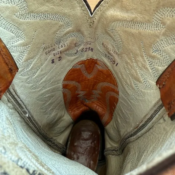 Vintage Justin Western Leather Boots - Brown