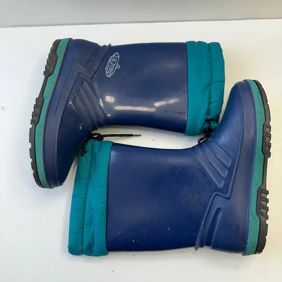 Vintage LaCrosse Winter Snow Boots Insulated Waterproof Blue Teal Kids Size 5