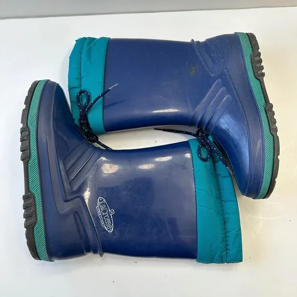 Vintage LaCrosse Winter Snow Boots Insulated Waterproof Blue Teal Kids Size 5