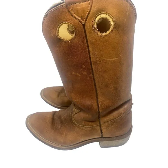 Vintage Larado Cowboy Boots Brown Leather Western Shoes USA Made 19051 SZ 8 D