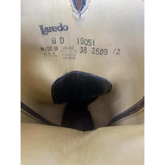 Vintage Larado Cowboy Boots Brown Leather Western Shoes USA Made 19051 SZ 8 D