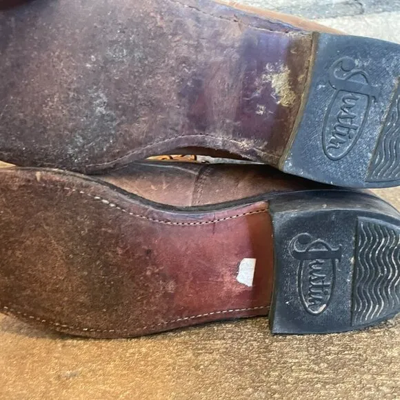 Vintage Leather Justin Roper Boots