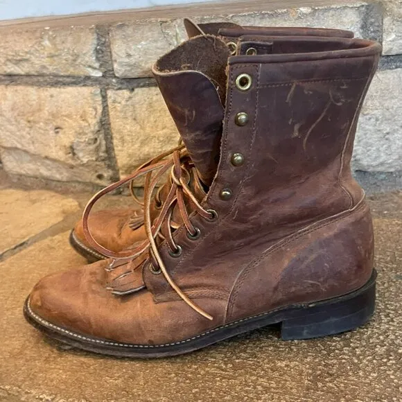 Vintage Leather Justin Roper Boots