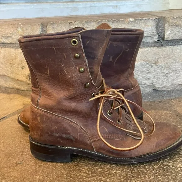 Vintage Leather Justin Roper Boots