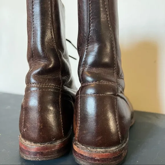 Vintage leather lace up cowboy boots