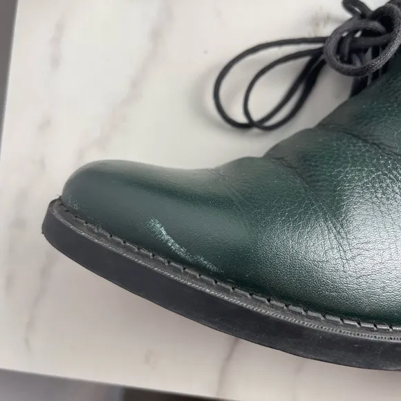 Vintage Lion Leather Green Boots Size 7