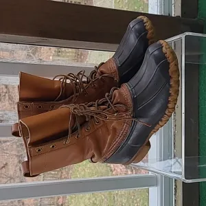 Vintage LL Bean 9&quot; Duck Boots Maine Hunting Shoe Made in USA Mens 7