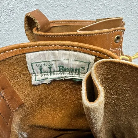Vintage LL Bean Men's Unlined Maine Hunting Shoe Leather Duck Boots Size 8 M