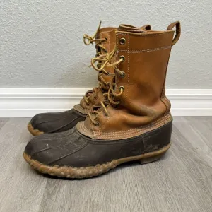Vintage LL Bean Men's Unlined Maine Hunting Shoe Leather Duck Boots Size 8 M