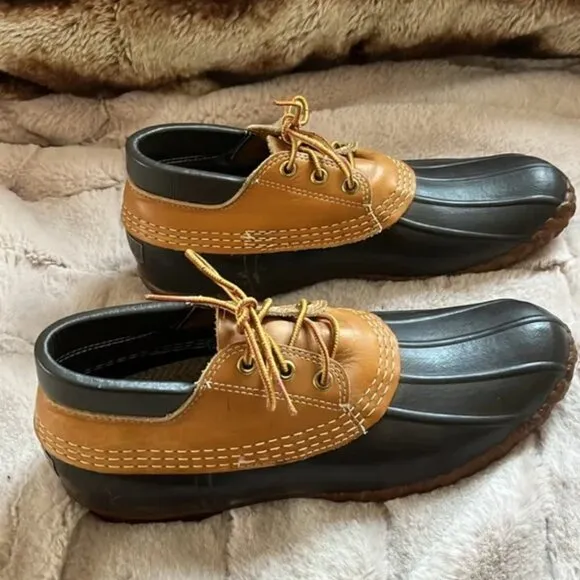 Vintage LL Bean Original Maine Hunting Shoe Leather Duck 3 Hole USA