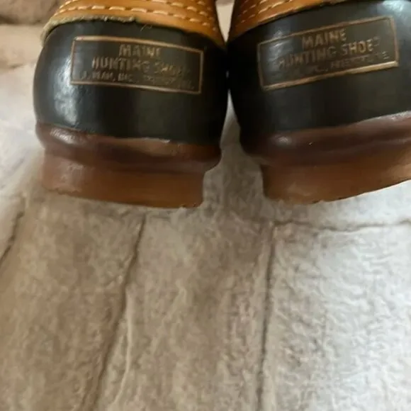 Vintage LL Bean Original Maine Hunting Shoe Leather Duck 3 Hole USA