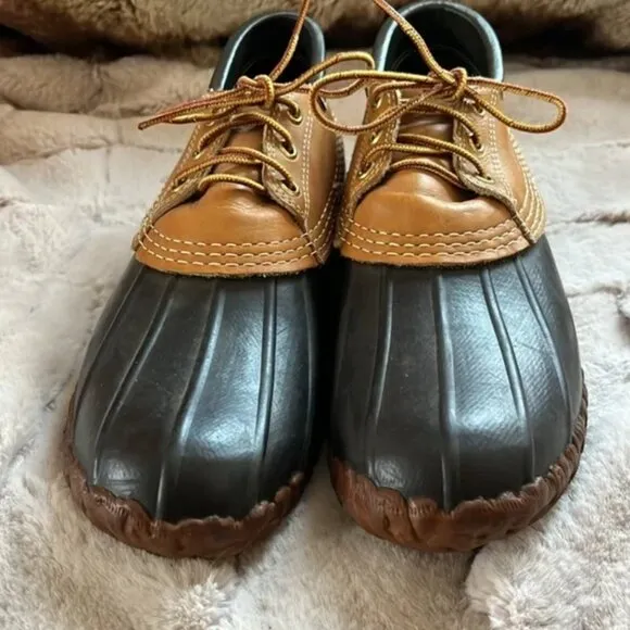 Vintage LL Bean Original Maine Hunting Shoe Leather Duck 3 Hole USA