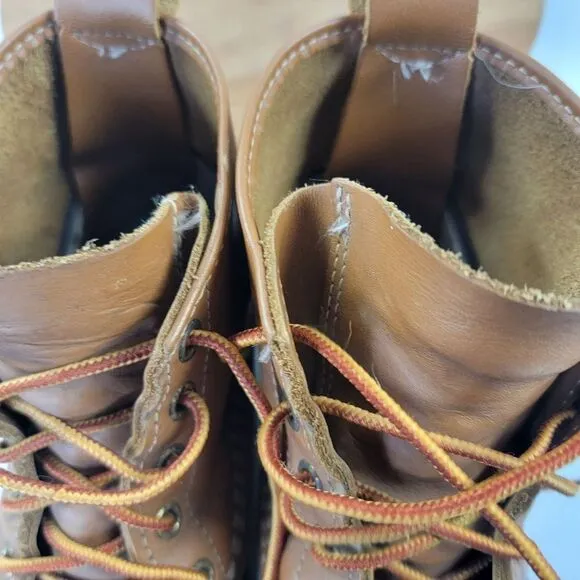 Vintage LL Bean Duck Brown Tan Leather Boots Made in USA Womens size 9 EM