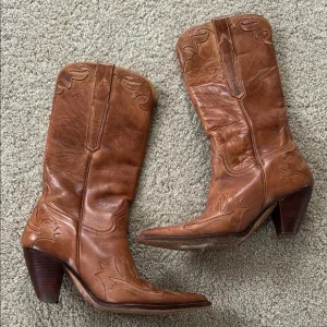 VINTAGE LUCCHESE Charlie 1 Horse Brown Leather Western Boots 7