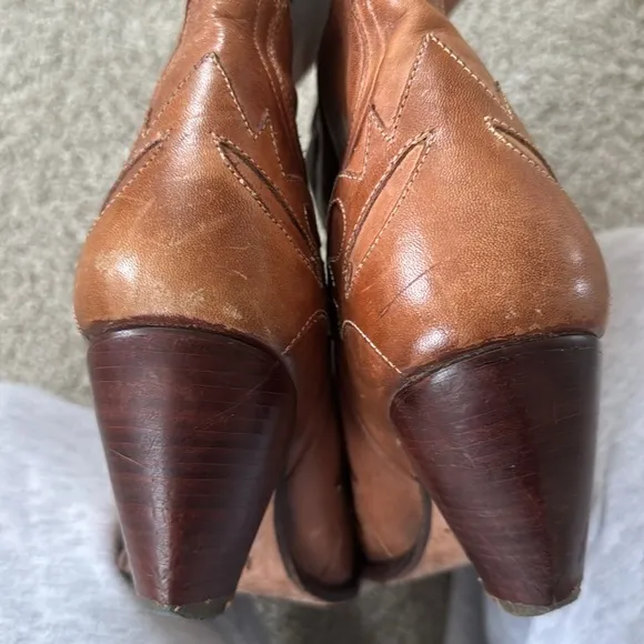 VINTAGE LUCCHESE Charlie 1 Horse Brown Leather Western Boots 7
